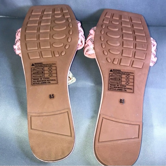 NWOB MUDD Pink With Diamond Woven Leather Squared Toe Slip On Size 8.5 - Picture 6 of 9